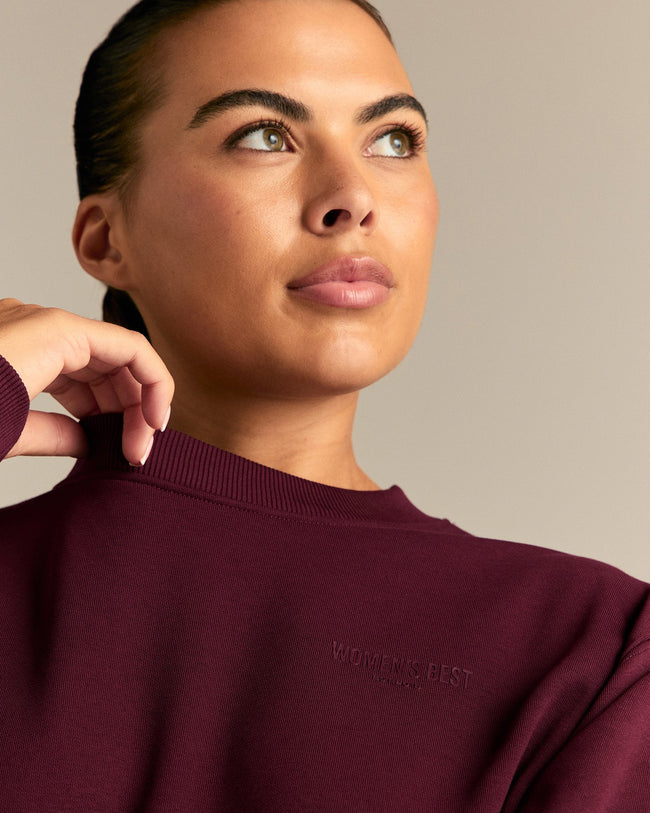 Comfort Outdoor Cropped Crew Neck | Merlot