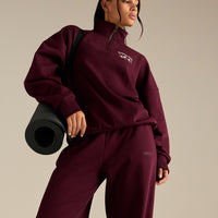 Comfort Outdoor 1/4 Zip Graphic Sweat | Merlot