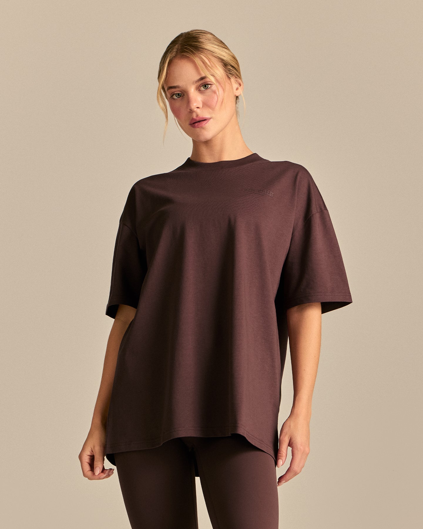 Comfort Oversized Wellness Short Sleeve T-Shirt | Cocoa Powder (1/6)