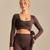 FormFlex Long Sleeve Wrap Top | Cocoa Powder (1/6)