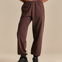 Comfort Mid Waist Cuffed Hem Joggers | Cocoa Powder (1/6)