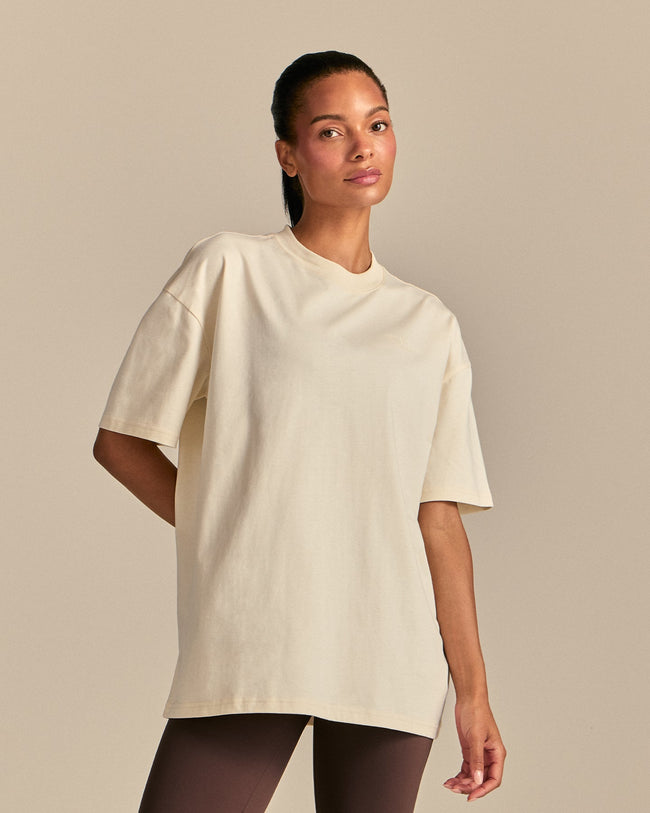 Comfort Oversized Wellness Short Sleeve T-Shirt | Coconut White (1/6)