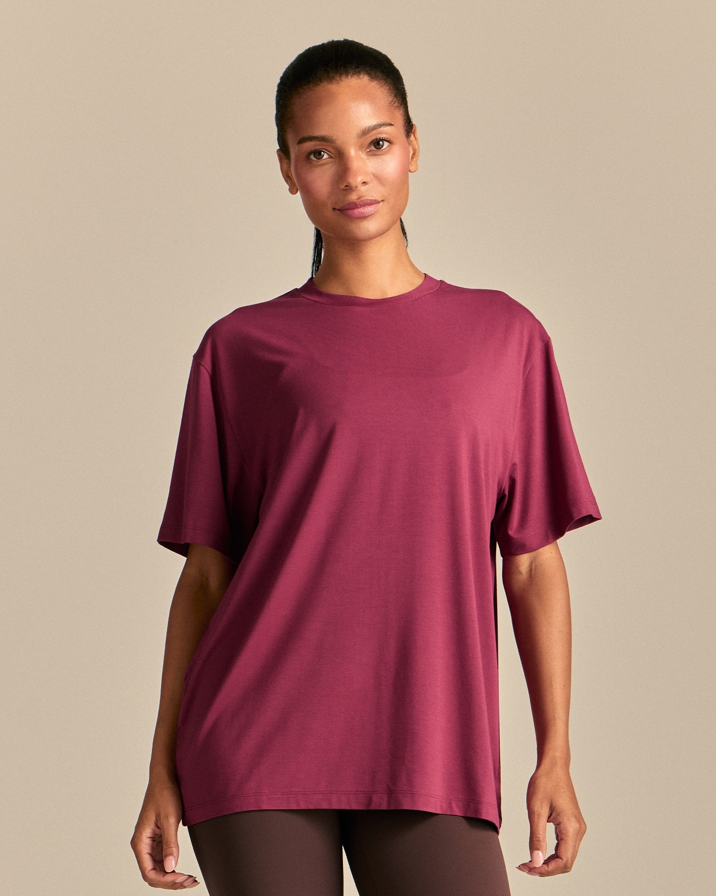 Comfort Oversized Hook Up T-Shirt | Deep Berry (1/6)