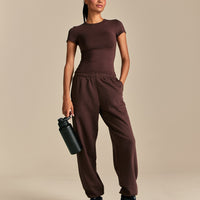 Smooth Contour Midi Short Sleeve T-Shirt | Cocoa Powder (2/6)