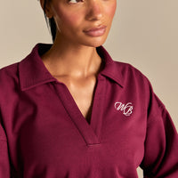 Comfort Lightweight Henley Sweat | Deep Berry (2/6)