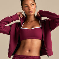 Comfort Lightweight Zip Through Jacket | Deep Berry (2/6)