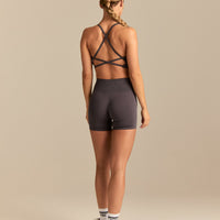 Define 2.0 Double Cross Back Bra | Slate Grey (3/6)