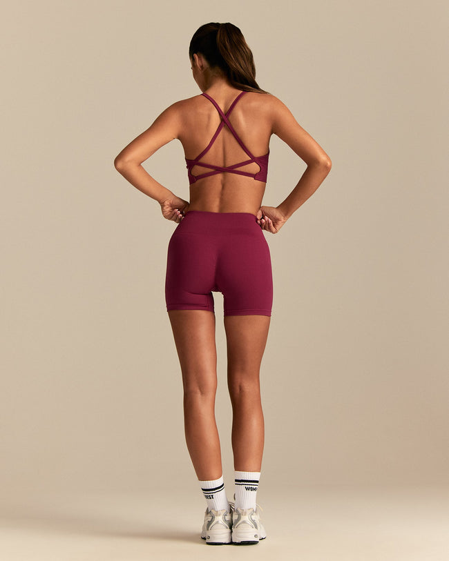 Define 2.0 Double Cross Back Bra | Deep Berry (3/6)