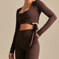 FormFlex Long Sleeve Wrap Top | Cocoa Powder (3/6)
