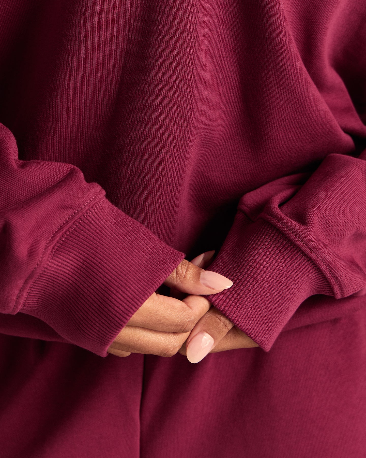 Comfort Lightweight Henley Sweat | Deep Berry (4/6)