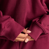 Comfort Lightweight Henley Sweat | Deep Berry (4/6)