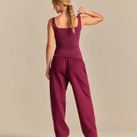 Smooth Contour Midi Square Neck Tank | Deep Berry (4/6)