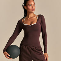 Smooth Contour Long Sleeve Reversible T-Shirt | Cocoa Powder (6/6)