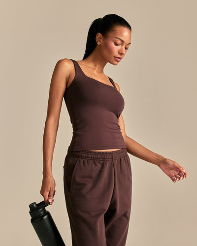 Smooth Contour Midi Square Neck Tank | Cocoa Powder (6/6)