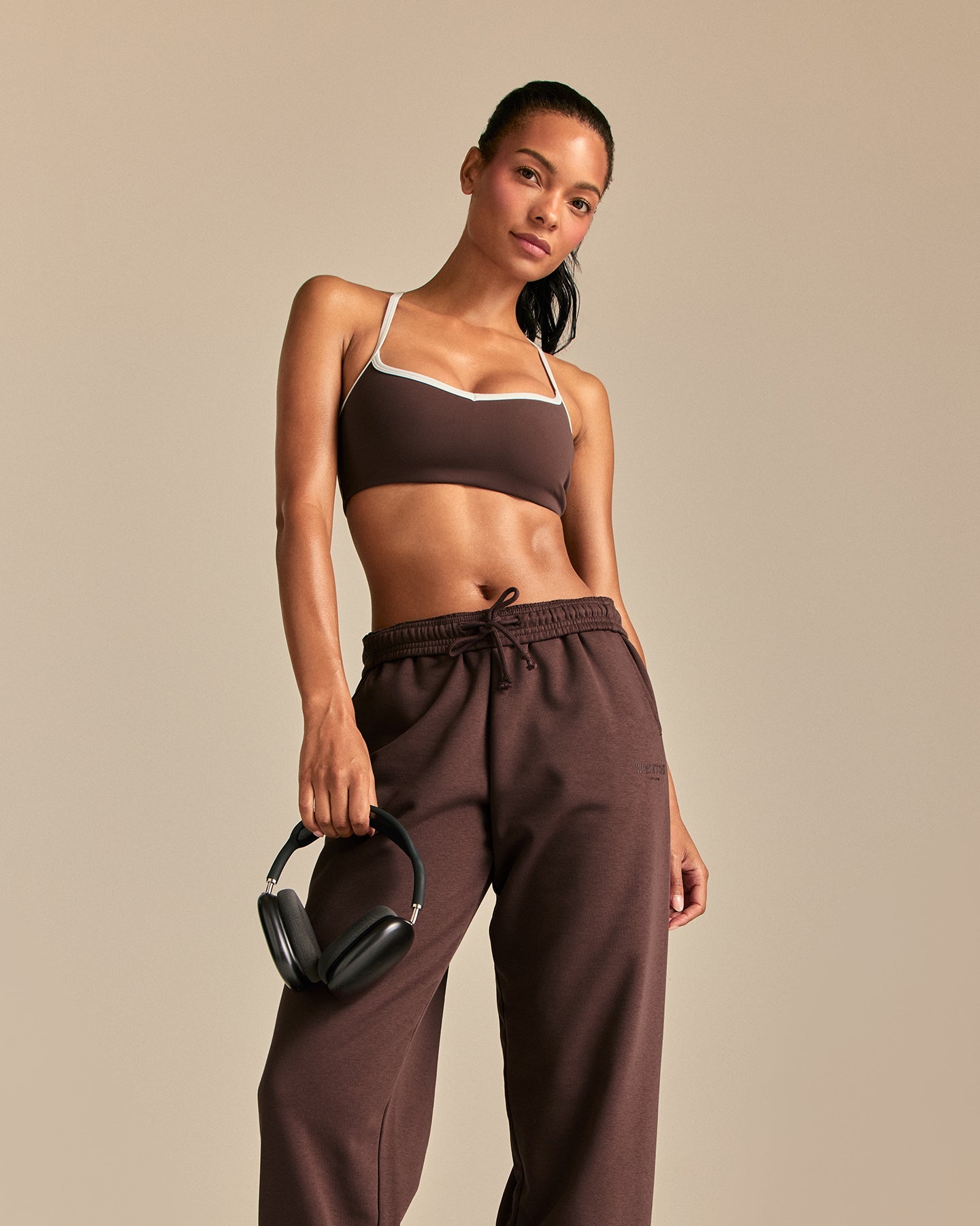 Comfort Mid Waist Cuffed Hem Joggers | Cocoa Powder (6/6)