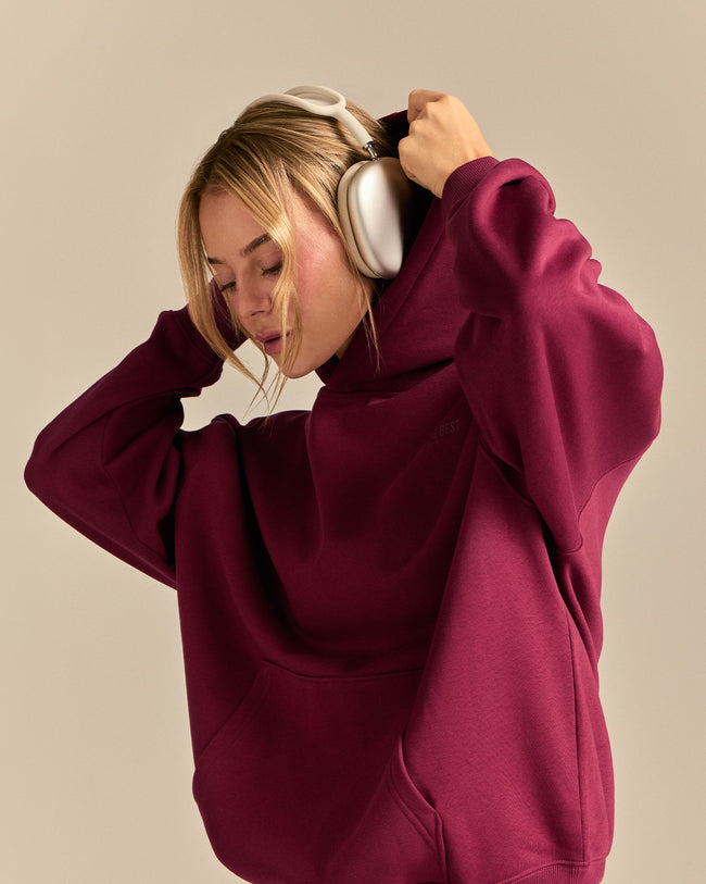 Comfort Oversized Wellness Hoodie | Deep Berry (6/6)