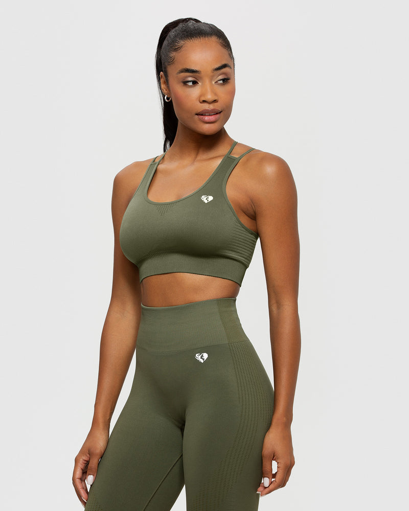 VETEMENTS Khaki Racer Back Sport Bra Vetements