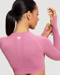 Power Seamless Long Sleeve Crop Top | Heather Rose