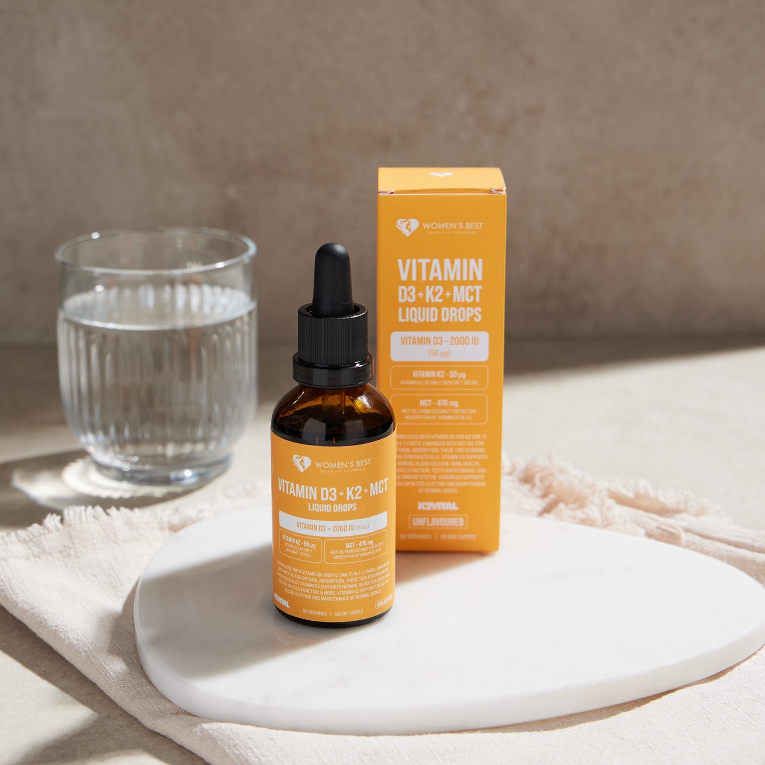 Vitamin D3 + K2 + MCT Liquid Drops (2000IU)