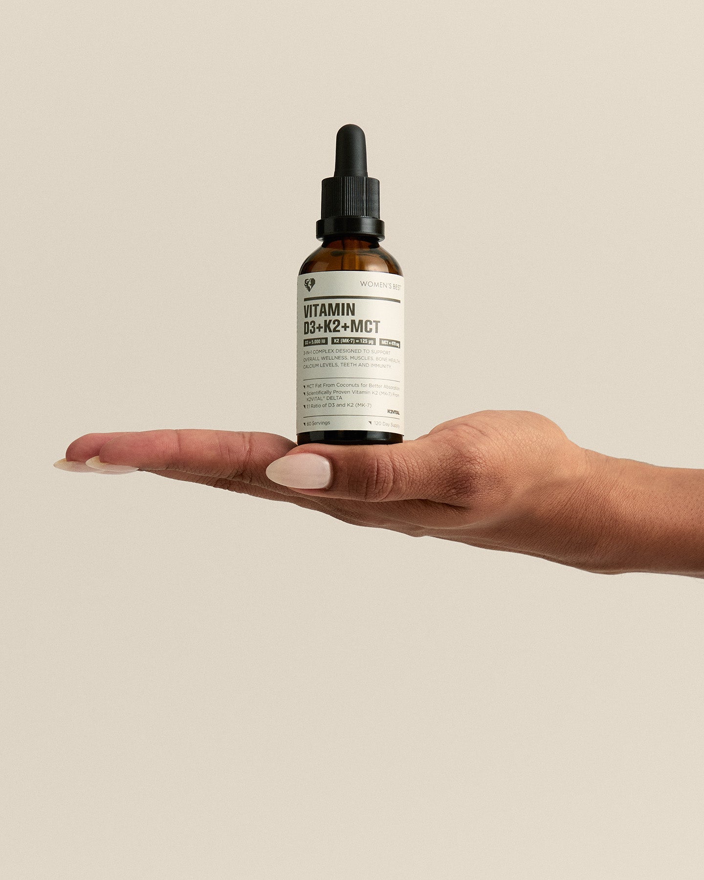 Vitamin D3 + K2 + MCT Liquid Drops (5000IU)