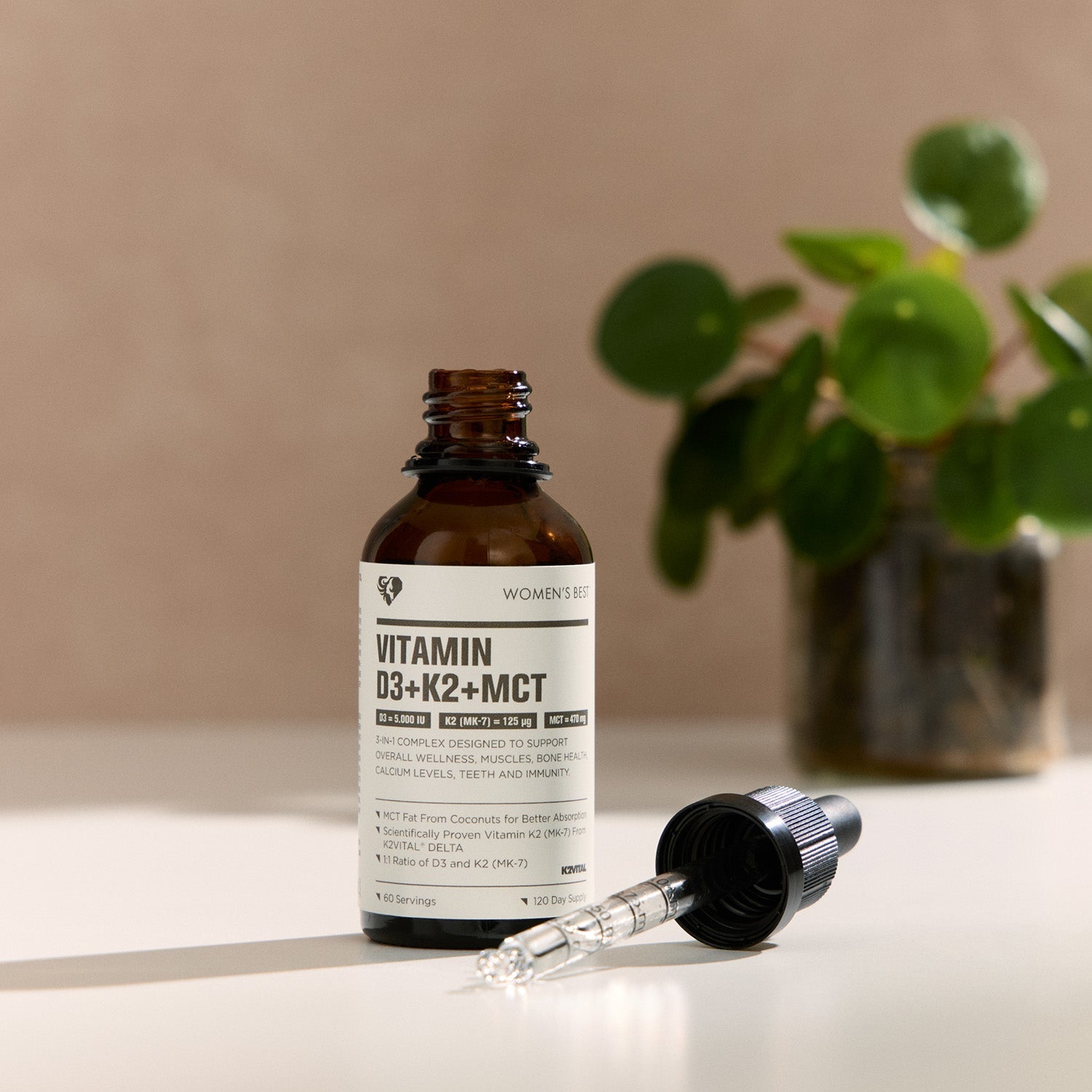 Vitamin D3 + K2 + MCT Liquid Drops (5000IU)