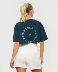 Comfort Oversized Cropped Short Sleeve T-Shirt | Sapphire Blue