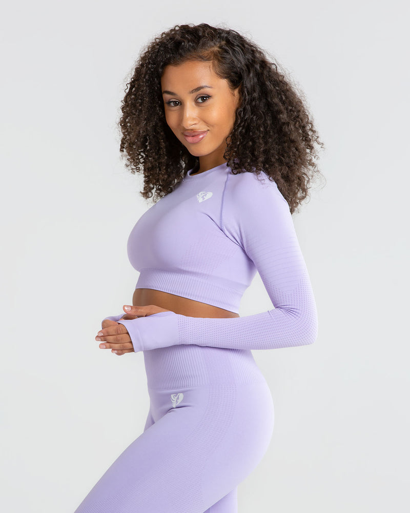 Gymshark Vital Seamless Long Sleeve Crop in Purple Marl Size L - $30 - From  Quoture